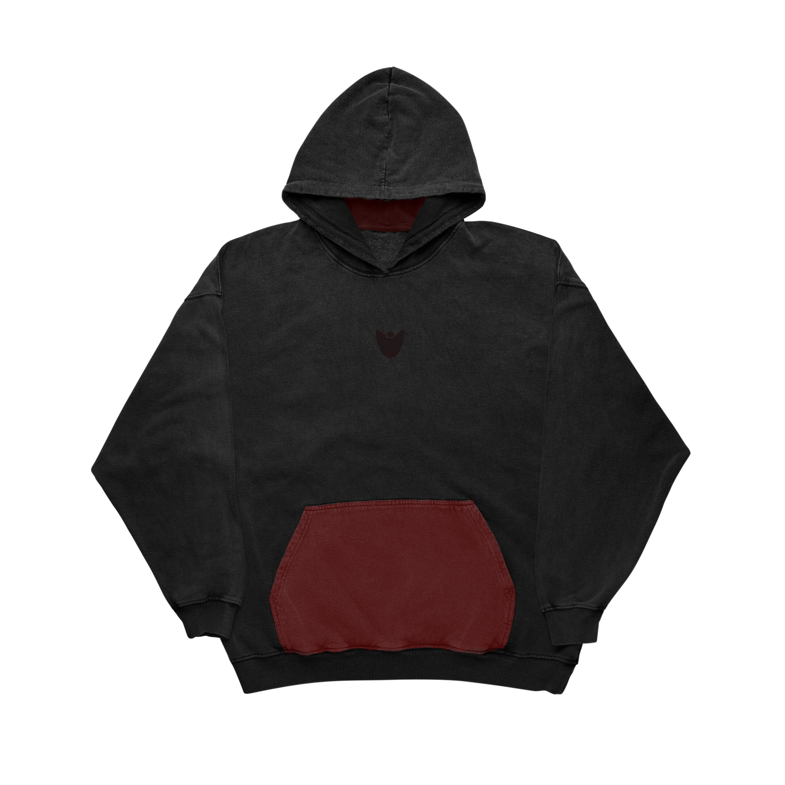 WeGood Premium Black Plush Hoodie Red