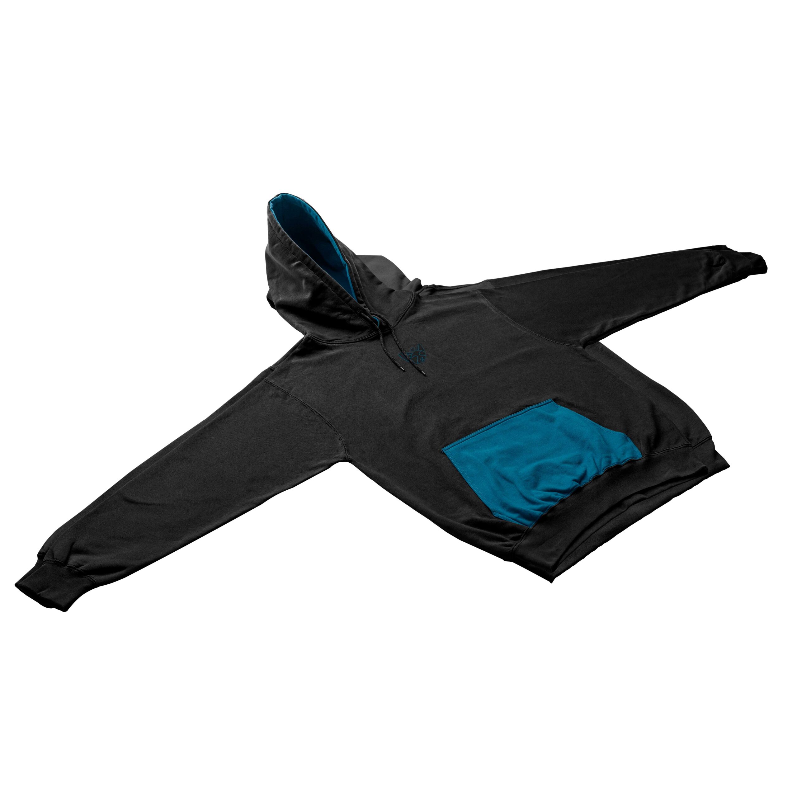 WeGood Premium Black Plush Hoodie Blue